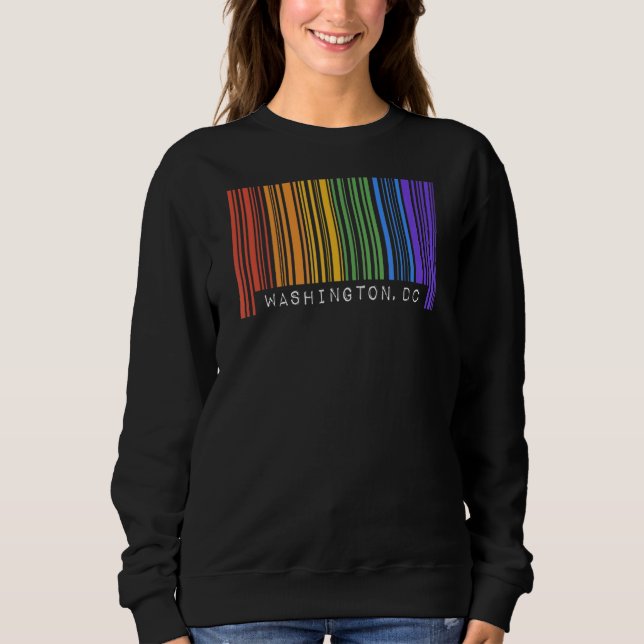 Gay Que Barcode Pride Washington Dc ästhetic Lg Sweatshirt (Vorderseite)