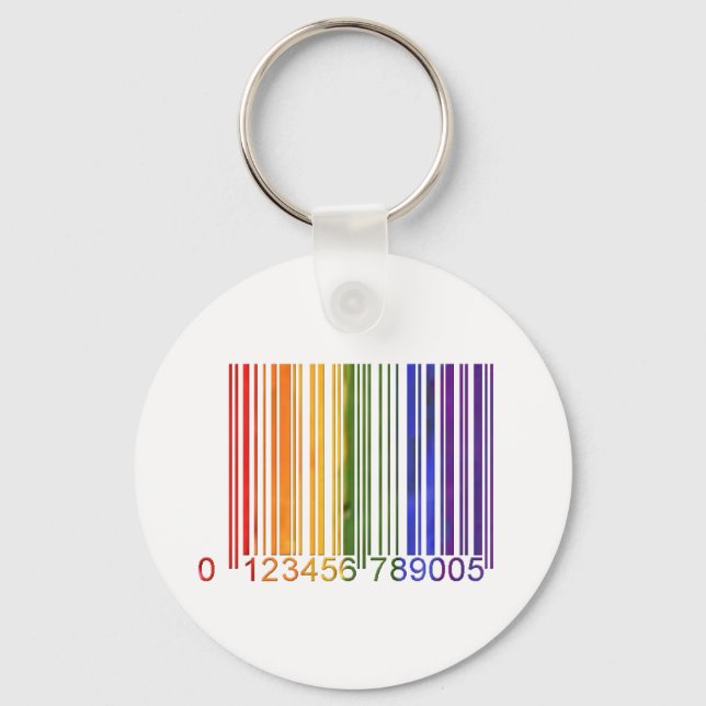 Gay Rainbow Barcode 2 Schlüsselanhänger (Vorderseite)