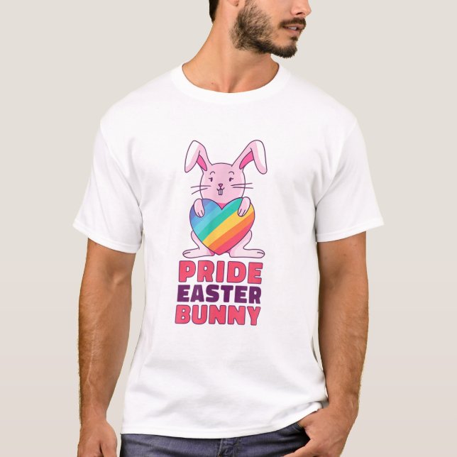 Gay Rainbow Design Bunny for Prix Osterkaninchen C T-Shirt (Vorderseite)