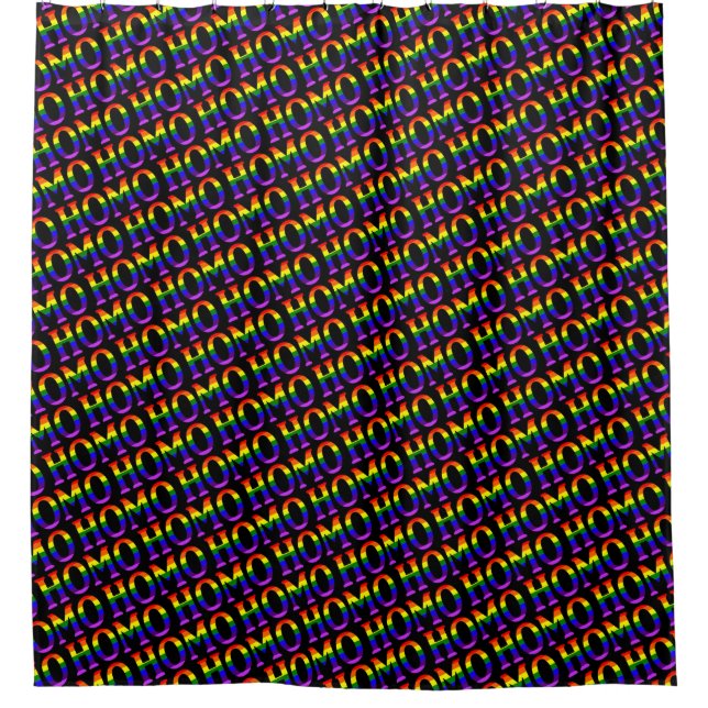 Gay Rainbow Flag Farben Diagonal Homo Duschvorhang (Vorderseite)