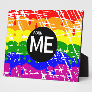 Gay Rainbow Flag Geboren Fotoplatte