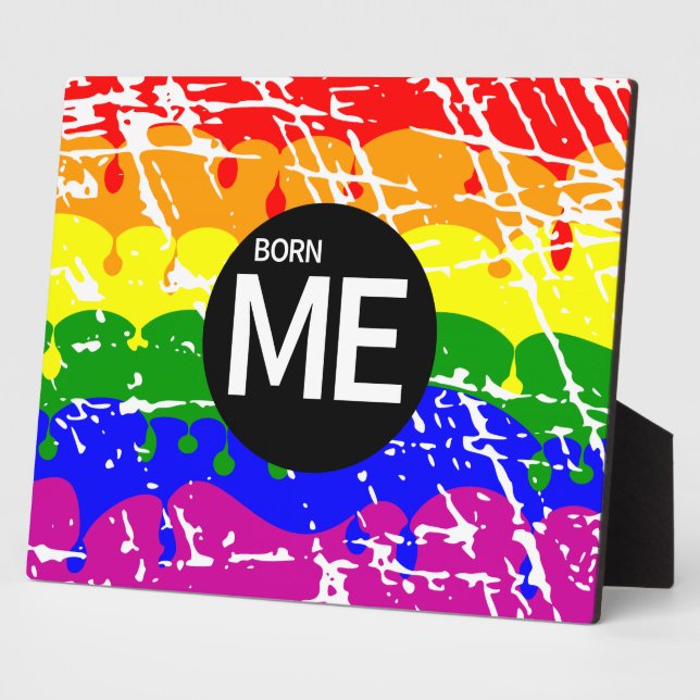 Gay Rainbow Flag Geboren Fotoplatte (Seite)