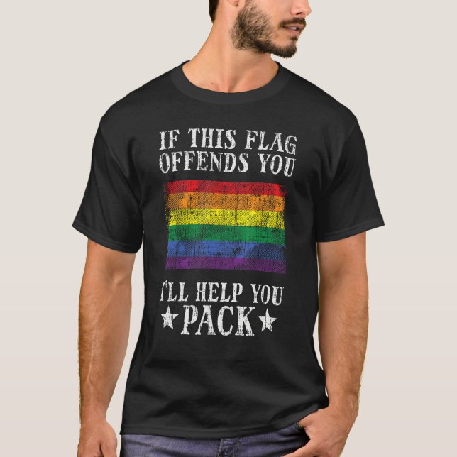 Gay Rainbow If This Flag Offend You Pride Lgbt Men T-Shirt (Vorderseite)