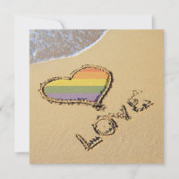 Gay Rainbow Liebe Herz in Sand