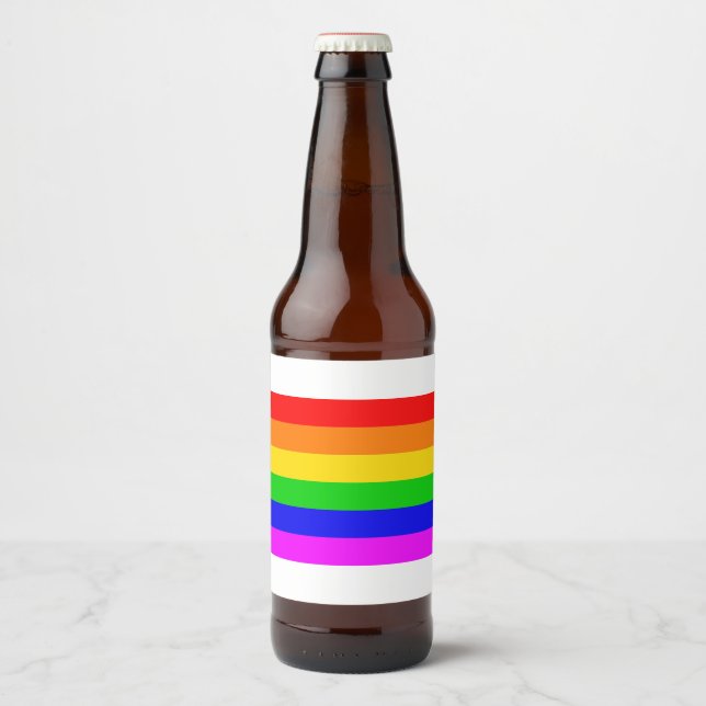 Gay Rainbow Transgender Rainbow Flag Bierflaschenetikett (Vorderseite)