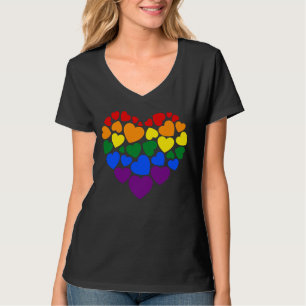 Gay Regenbogenfarbherz für Liebe T- T-Shirt