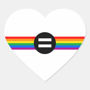 Gay Rights Flag Herz-Aufkleber