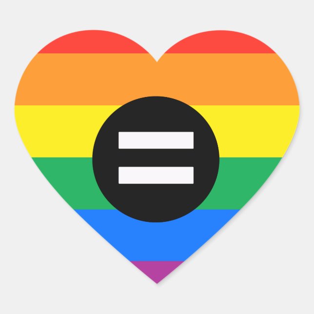 Gay Rights Flag Herz-Aufkleber (Vorderseite)