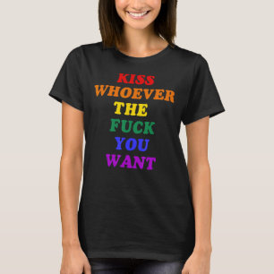 Gay Rights Rainbow Pride Flag LGBT Kiss wen auch i T-Shirt