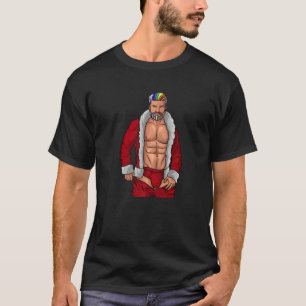 Gay Santa Claus LGBTQ Rainbow Weihnachts Weihnacht T-Shirt