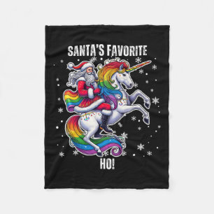 Gay Santa Riding Unicorn Favorit Ho Funny Lgbt Ch Fleecedecke
