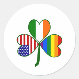 Gay Shamrock Runder Aufkleber