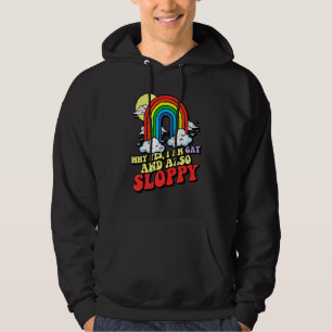 Gay & Sloppy Lgbtq Pride Rainbow 80er desorganisie Hoodie