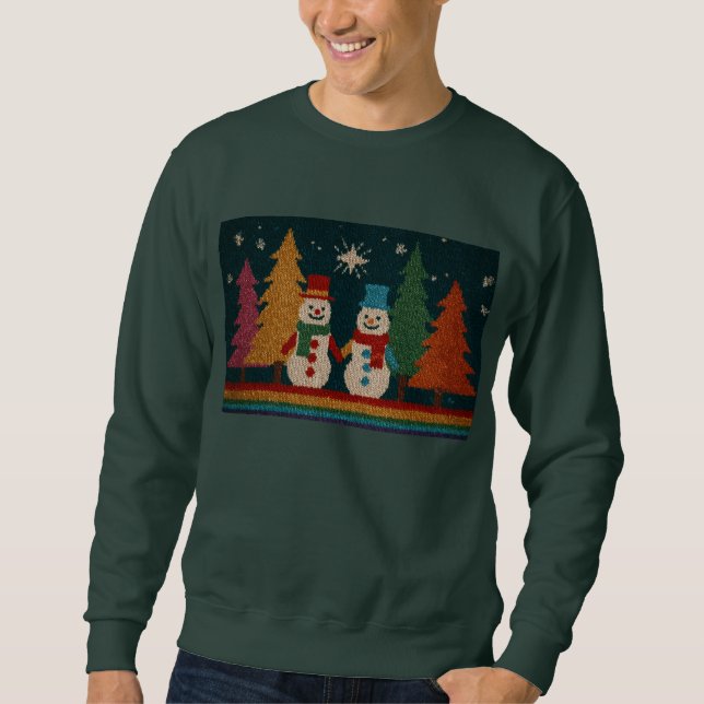 Gay Snowman Sweatershirt, Ugly Christmas Sweater Sweatshirt (Vorderseite)