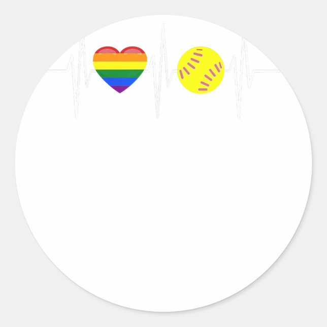 Gay Softball Shirt Softball Player Gay Pride LGBTQ Runder Aufkleber (Vorderseite)