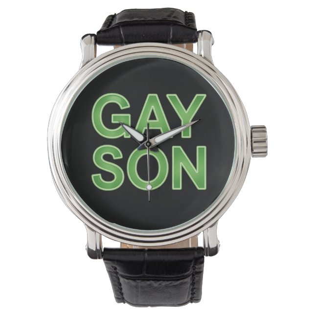 Gay Son Funny LGBTQ Pride Armbanduhr (Vorderseite)