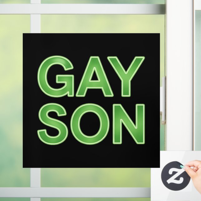 Gay Son Funny LGBTQ Pride Fensteraufkleber (Zuhause)
