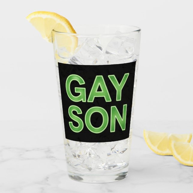 Gay Son Funny LGBTQ Pride Glas (Vorderseite Ice)