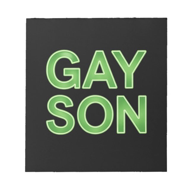 Gay Son Funny LGBTQ Pride Notizblock (Vorderseite)
