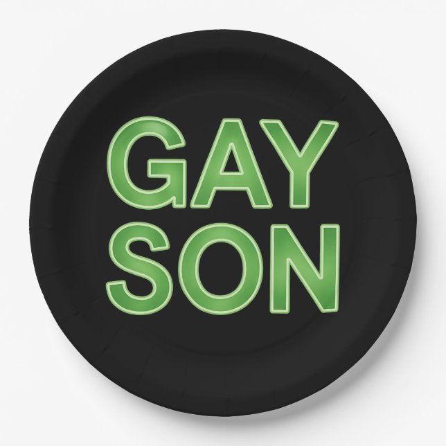 Gay Son Funny LGBTQ Pride Pappteller (Vorderseite)