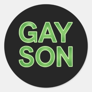 Gay Son Funny LGBTQ Pride Runder Aufkleber