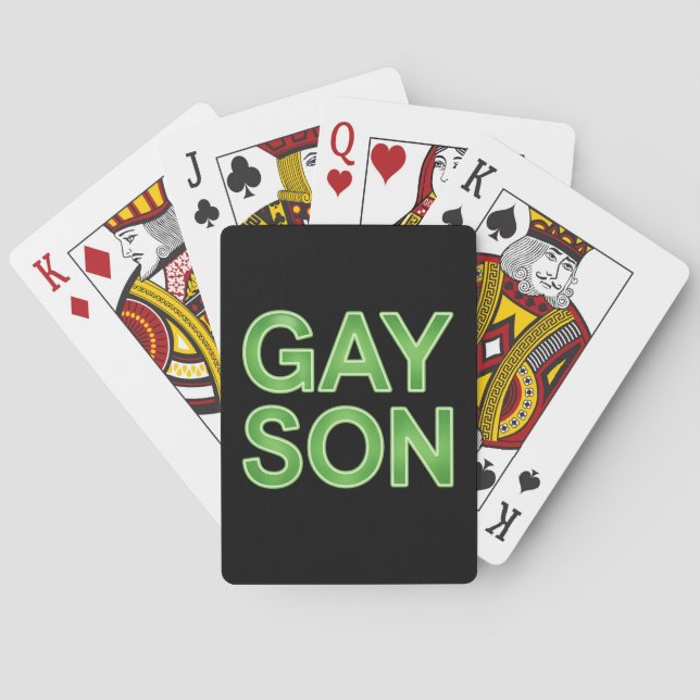 Gay Son Funny LGBTQ Pride Spielkarten (Rückseite)