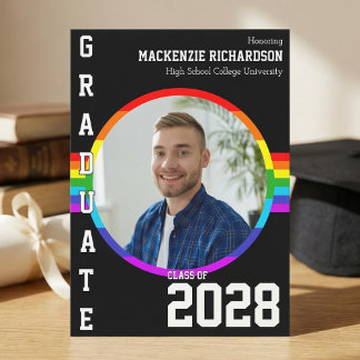 Gay Student Pride Rainbow Graduation Announcement  Einladung