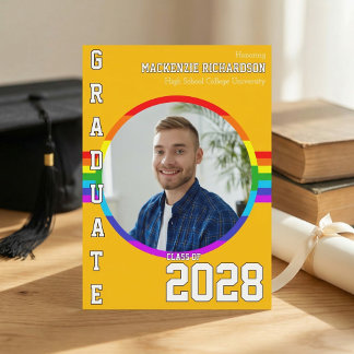 Gay Student Pride Rainbow Graduation Announcement  Einladung