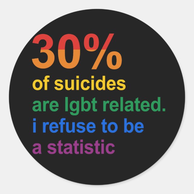 Gay Suicide - Ich weigere mich, eine Statistik zu  Runder Aufkleber (Vorderseite)