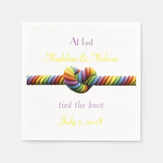 Gay Tied the Knot Wedding Napkins Serviette (Vorderseite)