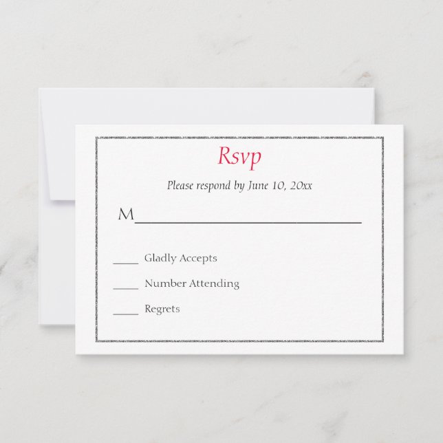 Gay Tuxedo Wedding Invitation Response Card RSVP Karte (Vorderseite)