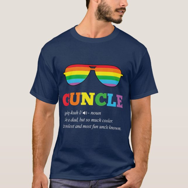Gay Uncle Pride Rainbow LGB Onkel T-Shirt (Vorderseite)