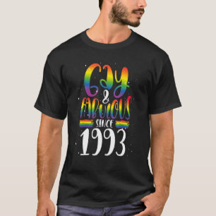 Gay und fabelhaft seit 1993 LGBTQ Rainbow Pride Cr T-Shirt