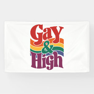Gay und High Retro LGBTQ Stolzflagge Banner