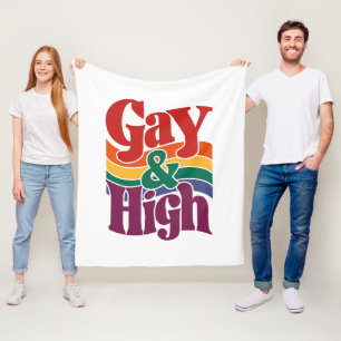 Gay und High Retro LGBTQ Stolzflagge Fleecedecke
