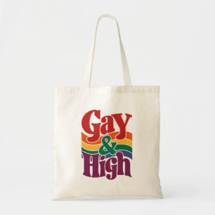 Gay und High Retro LGBTQ Stolzflagge Tragetasche