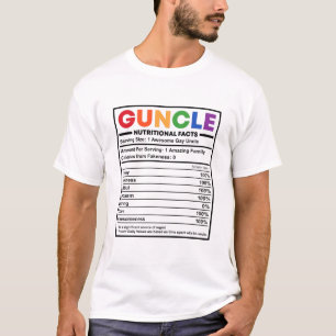 Gay Unlce Pride Rainbow Guncle Nutrition Fakten T-Shirt