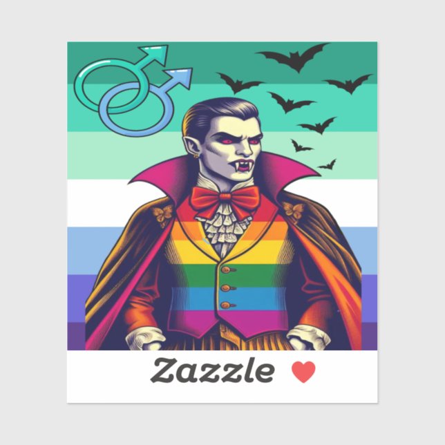 Gay Vampire in Regenbogenfarben Aufkleber (Blatt)