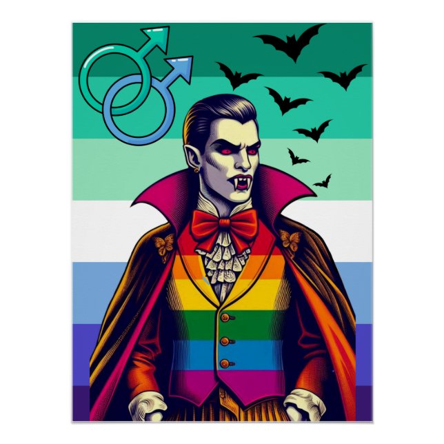 Gay Vampire in Regenbogenfarben Poster (Vorderseite)