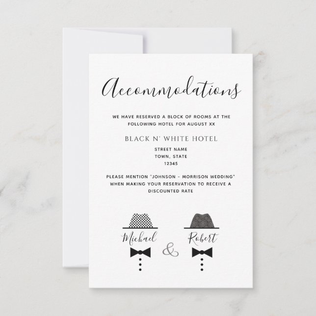 Gay Wedding Accommodation Card (Vorderseite)