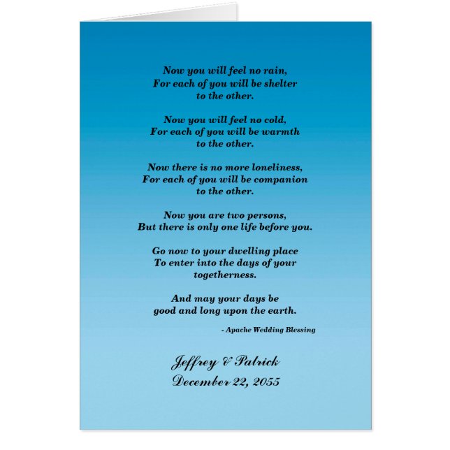 Gay Wedding, Apache Blessing, Blue Gradient (Vorne)