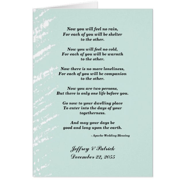 Gay Wedding, Apache Segen, Blue Green (Vorne)