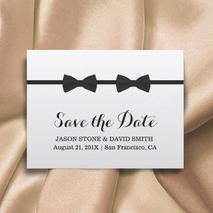 Gay Wedding Bow Krawatte Save the Date Minimalisti Ankündigungspostkarte