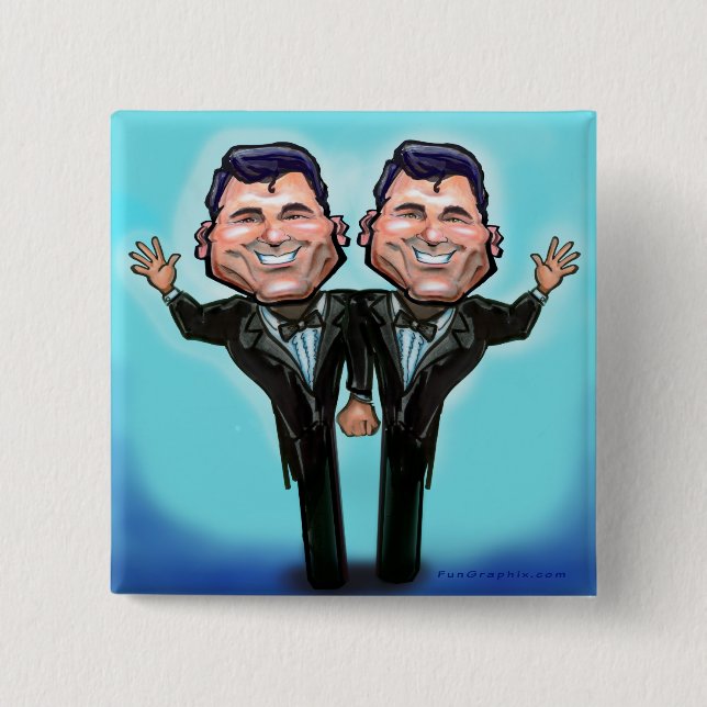 Gay Wedding Cake Dolls Button (Vorderseite)