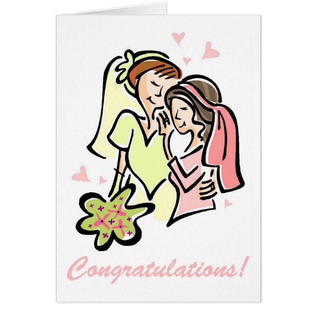 Gay Wedding Card for Women - sehr hübsch! (Vorne)