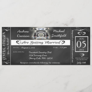 Gay Wedding Chalkboard Einladung