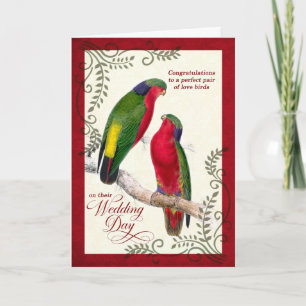 Gay Wedding Congratulations Vintage Love Birds Karte
