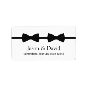 Gay Wedding Double Bow Krawatte Adresse Adressaufkleber