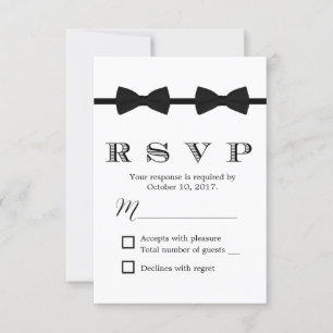 Gay Wedding Double Bow Krawatte Minimalistische UA RSVP Karte