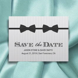 Gay Wedding Double Bow Krawatte Save the Date Ankündigungspostkarte